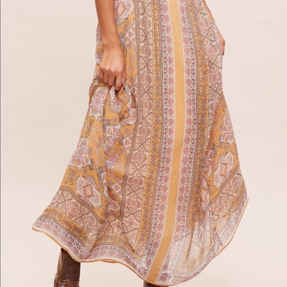 NWT Anthropologie + orange mixed print maxi dress - Picture 5 of 10